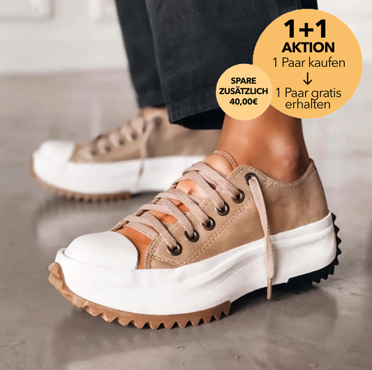 (1+1 GRATIS AKTION) Leder Plateau Schuhe für Frauen