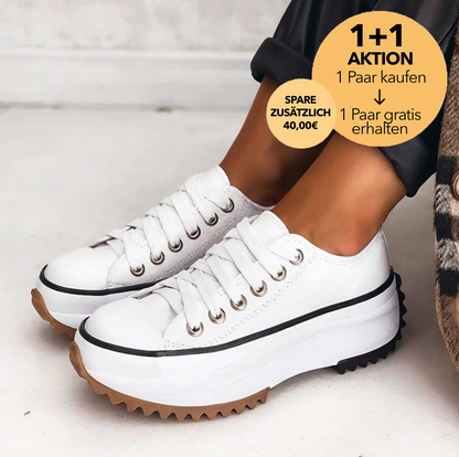 (1+1 GRATIS AKTION) Leder Plateau Schuhe für Frauen